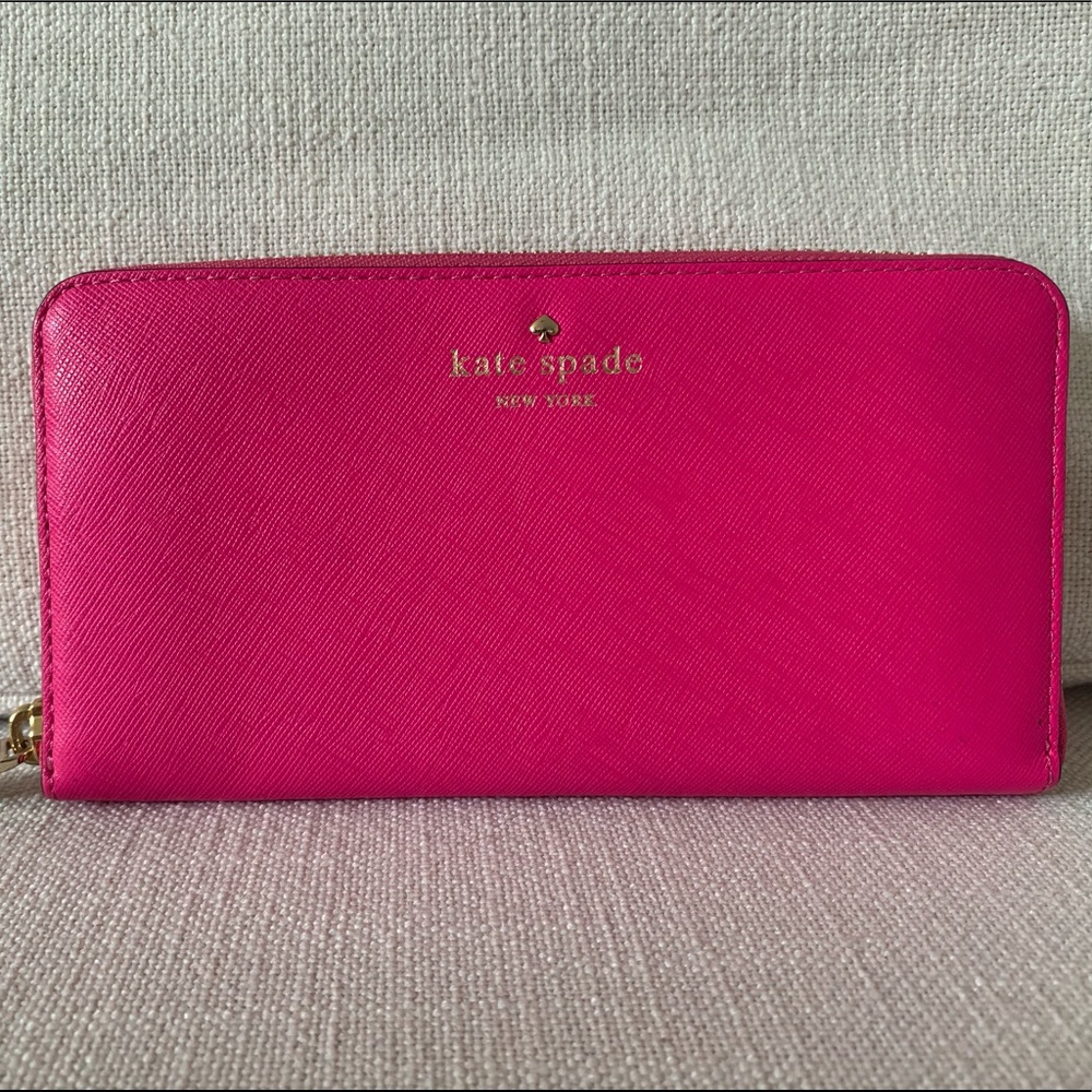 Kate Spade Zip-Around Wallet, Hot Pink